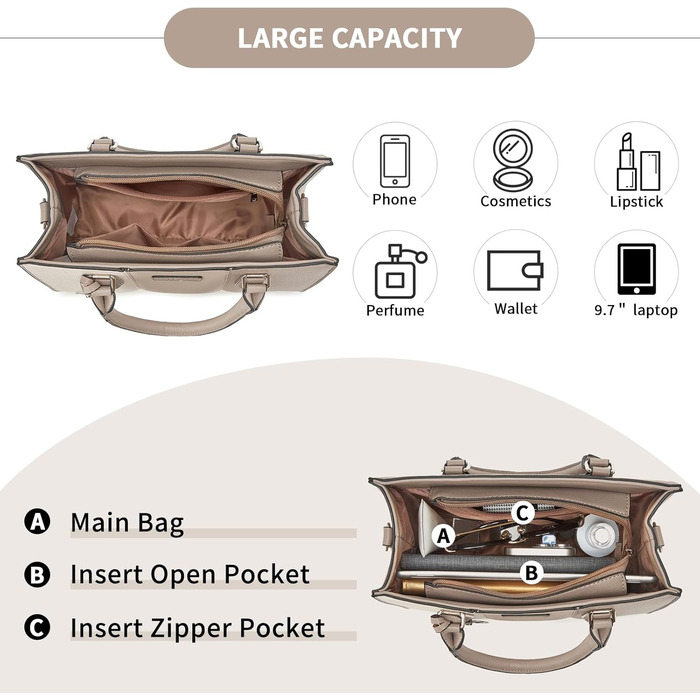 Сумка жіноча Miss Lulu середнього розміру, екошкіра, хакі. З плечовим ремінцем, для офісу, школи, подорожей