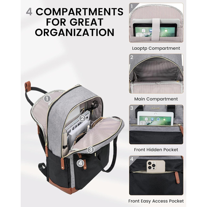 LOVEVOOK Рюкзак для жінок, 15.6