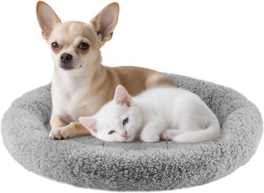 Кругле ліжко для котів PETLESO - м'яке гніздо для маленьких кошенят (діаметр 35 см)