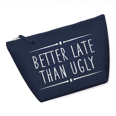 Косметичка RaketeBerlin 'Better late than ugly', 100% бавовна, розмір M, металевий замок, різні кольори