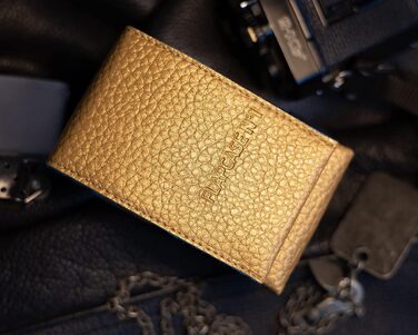 FLAPCASE No. 1 • Gold ONE • Designer cigarette case, Made in Austria, vegan leather cigarette box for 19, 20, 21 cigarette packs, regular King-Size