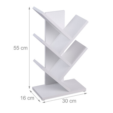Relaxdays White Bookshelf in Tree Shape