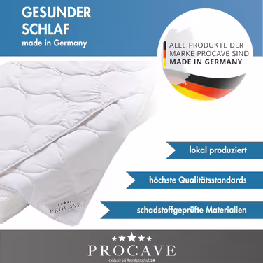 PROCAVE Cotton Comfort Quality Duvet for Summer 155x220cm, lightweight cotton blanket, washable, from nature, breathable & heat-regulating, 100% made in Germany 155 x 220 cm