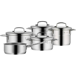 WMF Mini Pot Set Induction Small 5-Piece, Cookware Set with Metal Lids, Cromargan Stainless Steel, Stackable Pot Set, ideal for small portions