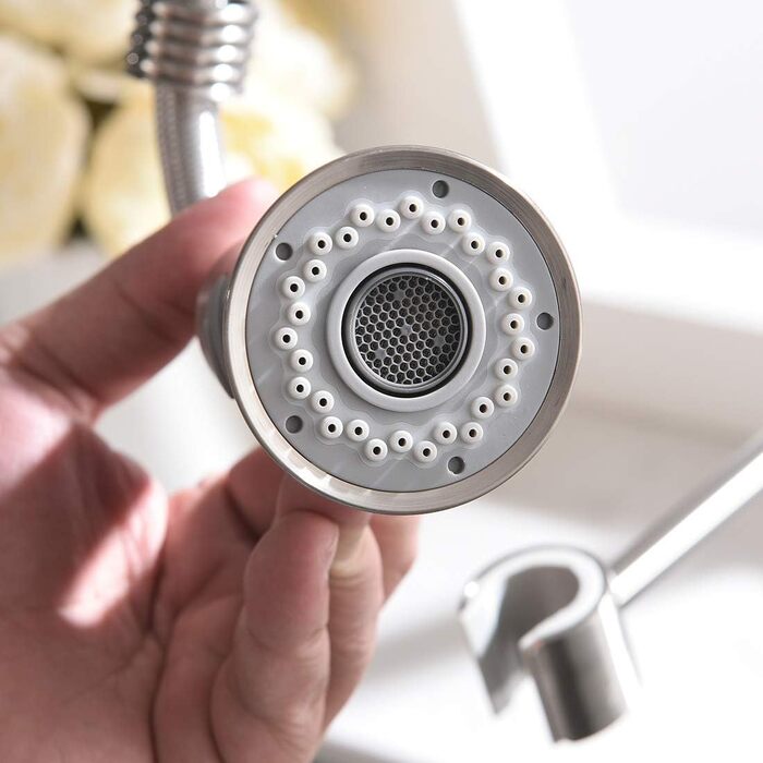 Кухонний змішувач TIMACO з гнучким гусаком, поворотний на 360°, з нержавіючої сталі, з щіткою, для кухні