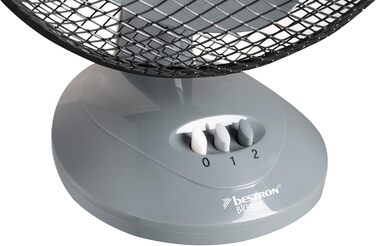 Вентилятор настільний Bestron DDF27Z сірий, 29 см, 30 Вт, 2 швидкості, з функцією осциляції 75°