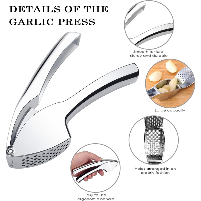 Преміум-прес для часнику, зручний та легкий у чищенні. Часник та імбир, без необхідності чищення.