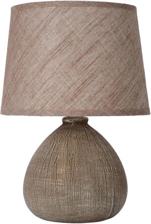 Настільна лампа LUCIDE RAMZI, Ø 18 см, 1xE14, коричнева