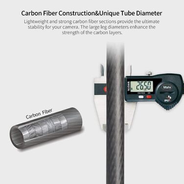 Штатив SIRUI ST-125+ST-10X з відеоголовою для панорамної зйомки, карбонове, для DSLR, 4 секції, 166см, 3кг