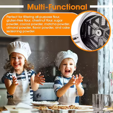 Flour Sifter, 3 Cups, Stainless Steel, Great double-layer sifter for all baking flour and powdered sugar, Flour Sifter