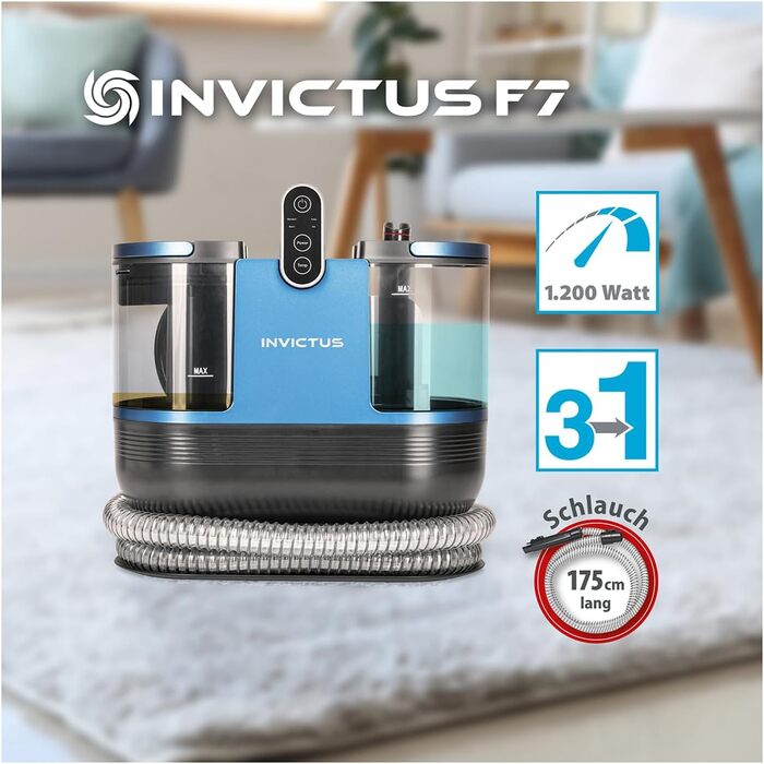 Пристрій для чищення м'яких меблів Genius Invictus F7 10-ти частинний, миючий пилосос 1200 Вт, видалення плям, мокрий пилосос для килимів, авто, диванів, килимків. Чистий килим, мокре чищення м'яких меблів, великий резервуар для води