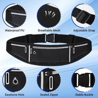 Поясна сумка-тримач для телефону Alyvisun - спортивна поясна сумка для бігу, фітнесу, подорожей (чоловіча/жіноча)