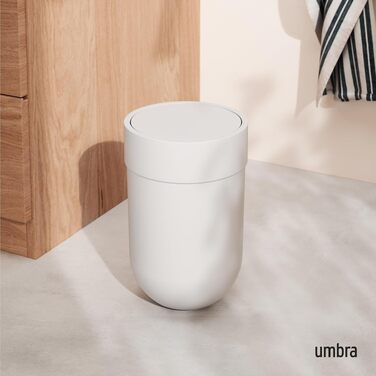 Сміттєвий відер Umbra Touch з гойдальним кришкою, 6 л, білий