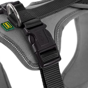 Нашийник для собак HUNTER Neopren, M/1 (L-XL), чорний/сірий, з 3M Scotchlite, нейлон, комфортний