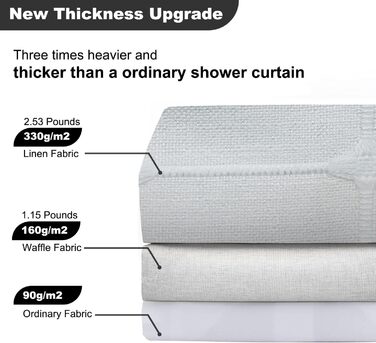 Штора для душу Farmhouse White – Лляна штора в бохо стилі для ванної кімнати, 90x180 см з пензликами та гачками