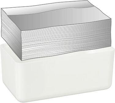 Relaxdays Коробка для рушників з бамбука з кришкою, для ванної кімнати, сучасний дизайн, білий/натуральний, 10 x 23 x 13 см