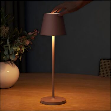 Акумуляторний світлодіодний настільний світильник Klighten 2 шт, димується, для дому та вулиці, USB зарядка, тепле світло 3000K, іржавий колір, IP54, алюміній