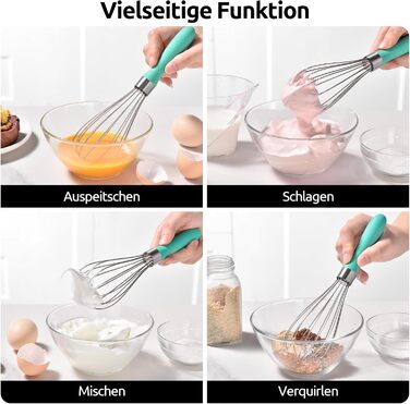 Міксер кухонний U-Taste зі сталі 18/10, 30 см, 12 гнучких дротів, силіконовий грибок