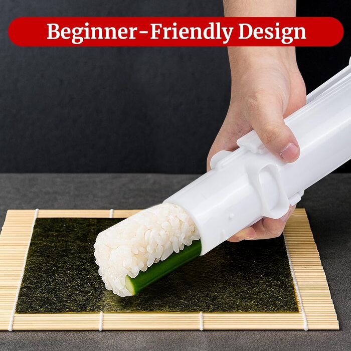 Набір для приготування суші 31 предмет – професійний набір з бамбуковою килимком, дозатором рису, формами для суші та кухонними аксесуарами – ідеально для домашніх суші, сашімі та макі-ролів