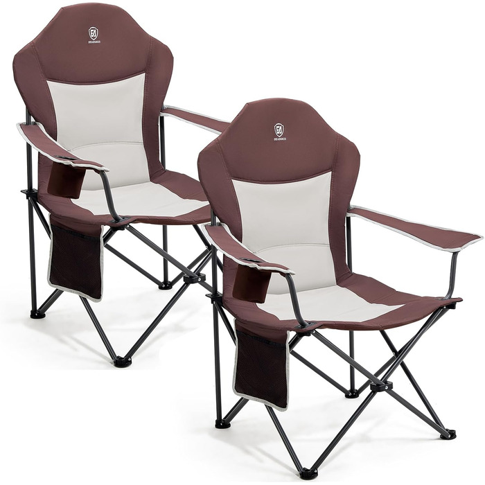 Крісло для кемпінгу EVER ADVANCED Luxus, 160 кг, велике, з високою спинкою, з підлокітниками, червоне (2 шт.)