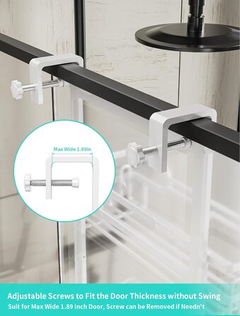 HapiRm Shower Shelf - Hanging Shower Rack Adjustable with 4 Shower Baskets, Shower Shelf No Drilling with Soap Dish and Hooks, Shower Shelf Over the Door Glass Wall & Bathroom Door (White)