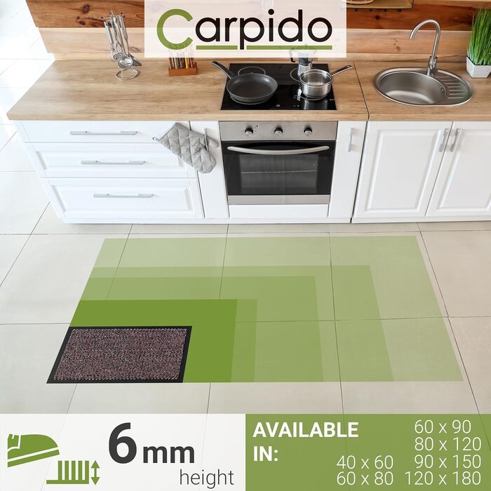 Килимок для дому Carpido 40x60 см - швидковисихаючий, антиковзаючий, для входу, антрацит