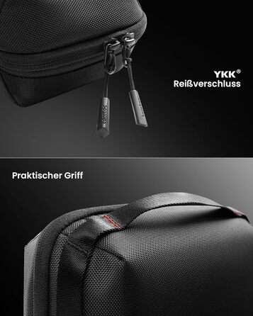 tomtoc Cable Bag Accessory Pouch, Electronics Accessories Cable Organizer Bag Tech Pouch, Travel Cable Bag for Charging Cables, External Hard Drive, MacBook Adapter, Charger, Power Bank, SD Cards, Black