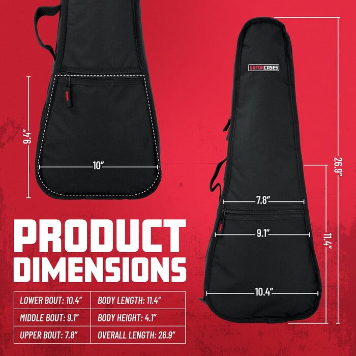 Чохол для укулеле Tenor Gator Cases GBE-Elect - міцний, з відділенням для аксесуарів, чорний
