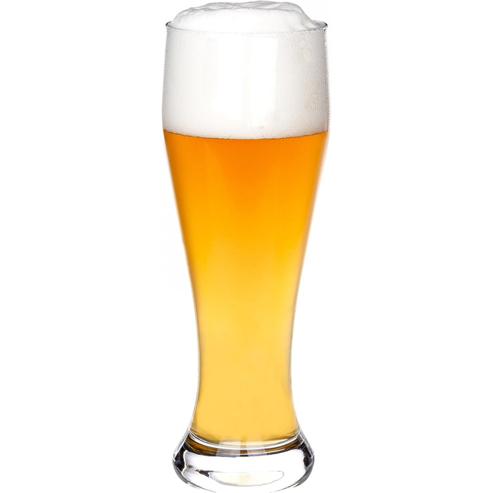 Набір келихів для пшеничного пива Van Well 0,5 л, прозорі, 6 шт. — Склянки для білого пива, підходять для гастрономії та барів, стійкі до миття в посудомийній машині