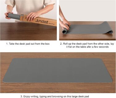 Двостороння килимок на стіл з антиковзаючим покриттям, 40 x 80 см (сірий, салатовий) - для офісу, ноутбука, миші