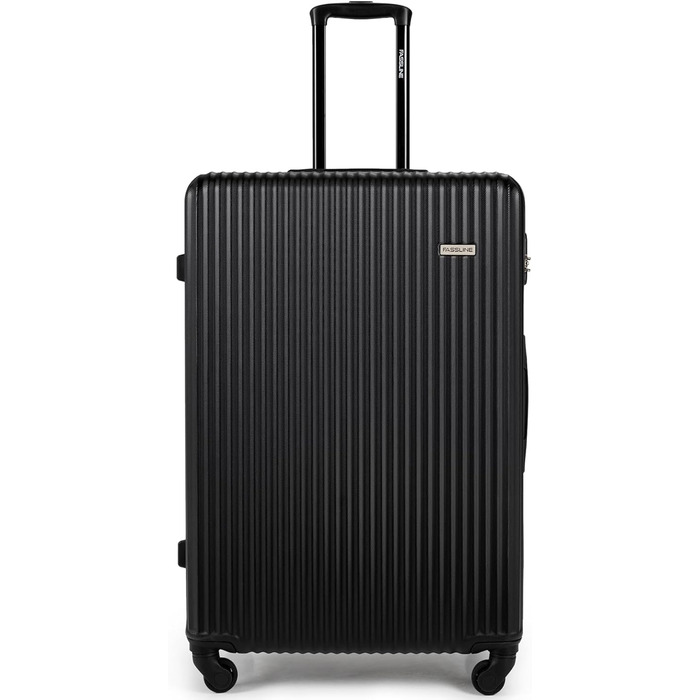 Набір валіз 3 шт: ручна поклажа, середній та великий кофр, ABS, 360° колеса, кодовий замок, телескопічна ручка (Чорний, XL)