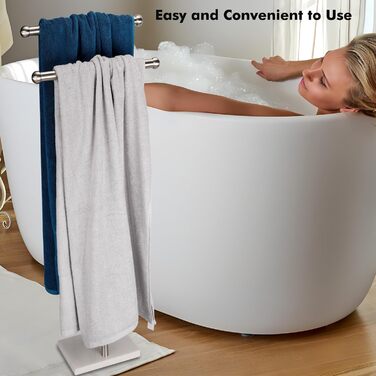 Підставка для рушників стояча, подвійна T-подібна, висока, з основою з мармуровим дизайном для ванної кімнати, 2-ярусна, з нержавіючої сталі (золоте покриття), нікель