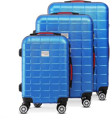 Набір валіз MONZANA® 3шт Exopack TSA, 3 шт. (M-L-XL), жорсткий корпус, блакитний