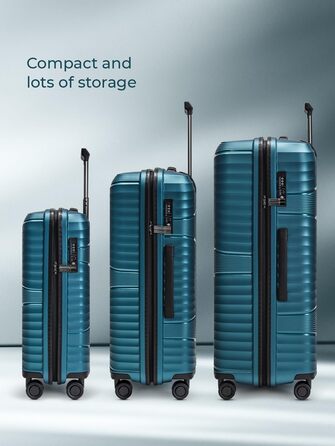 Набір валіз з жорстким корпусом 3 шт. | Turquoise Metallic Collection 02 | Міцний поліпропілен, 4 колеса, TSA-замок
