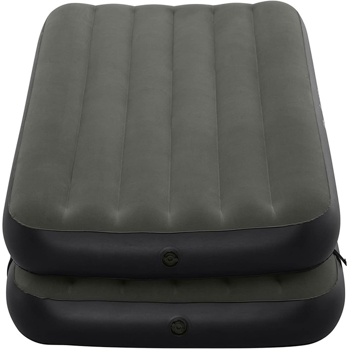 Надувний матрац Bestway TriTech Connect and Rest 3-в-1 | Міцний матеріал | Регульовані пряжки | 2 матраци в комплекті | Сірий колір | 188 x 99 x 25 см