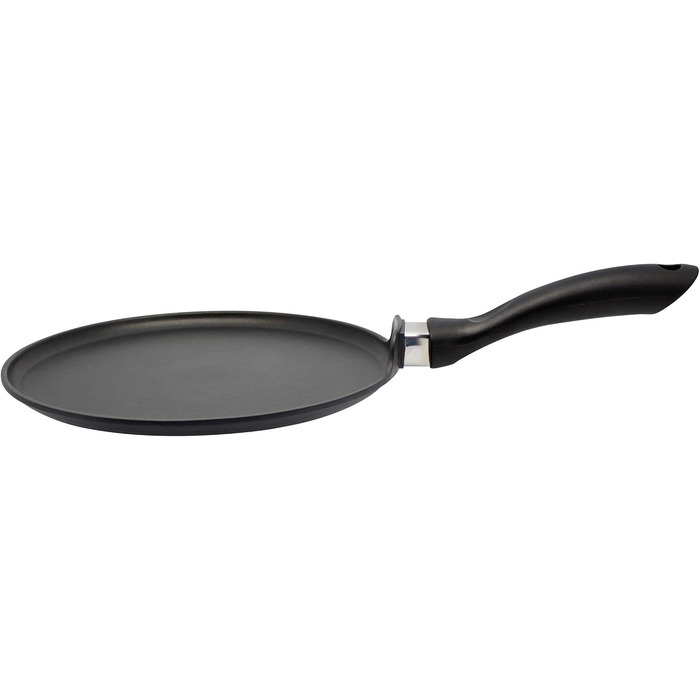 ELO Crepe Pan, 28 cm, ALUCAST - Frying pan made of energy-saving die-cast aluminum with non-stick coating, suitable for ceramic, gas, electric, and induction cooktops - dishwasher safe, Color: Black 28CM ALT Crepes Pan