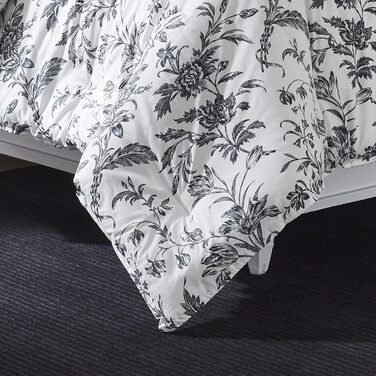 Комплект постільної білизни Laura Ashley Kingsize: двостороння бавовняна постіль з наволочками (Queen, Amberley Black/White)