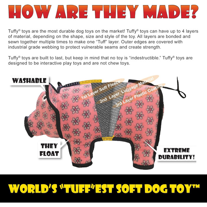 Tuffy's Dog Toy Polly Pig