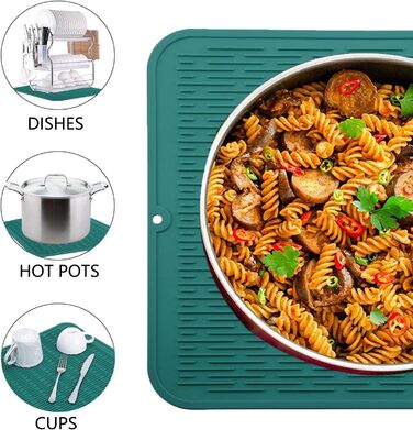 Килимок для сушіння посуду WXFLGH 40 x 30 см, силіконовий, антиковзний, для кухні