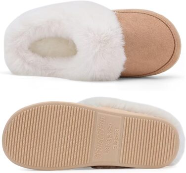 Теплі домашні тапочки NineCiFun для жінок та чоловіків, зимові, з фетру, антиковзаючі, для дому та вулиці, 44/45 EU, каштанові