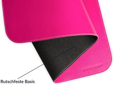 Підкладка для столу з натуральної шкіри, 2 шт. в наборі, XXL розмір, з підкладкою для миші, рожевого кольору