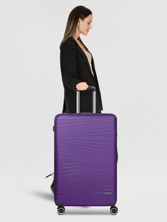 Набір валіз Franky Dallas 3.0 3 шт. | Тріумф, TSA-замок, 4 колеса, фіксуючий ручка | 36/60/92 л (фіолетовий, валіза L 75 см)