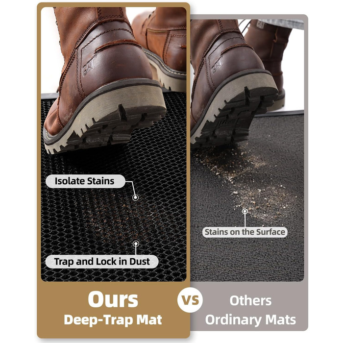 Килимок для дому та вулиці COLOR&GEOMETRY 43x76 см, сірий, антиковзаючий, легко миється