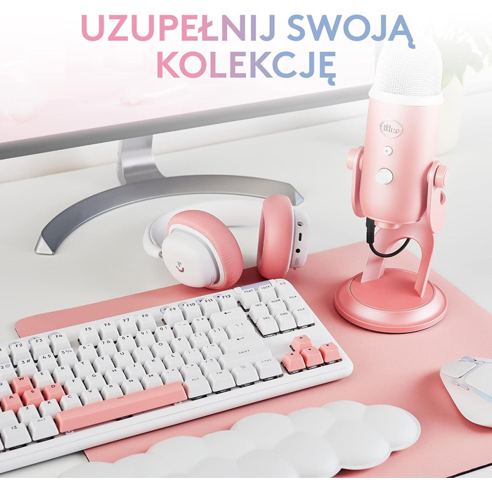 Мікрофон Logitech G Blue Yeti USB для стрімінгу, подкастів та запису (білий) - Преміум якість, Blue VO!CE