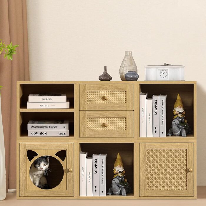 Magic DIY Cube Storage Organizer, Stackable Cubes for Home, Books, Clothes, Toys, Modular Storage System, Closet Organizer, Bookshelf, Closet (French (Yellow Oak, General Cube))