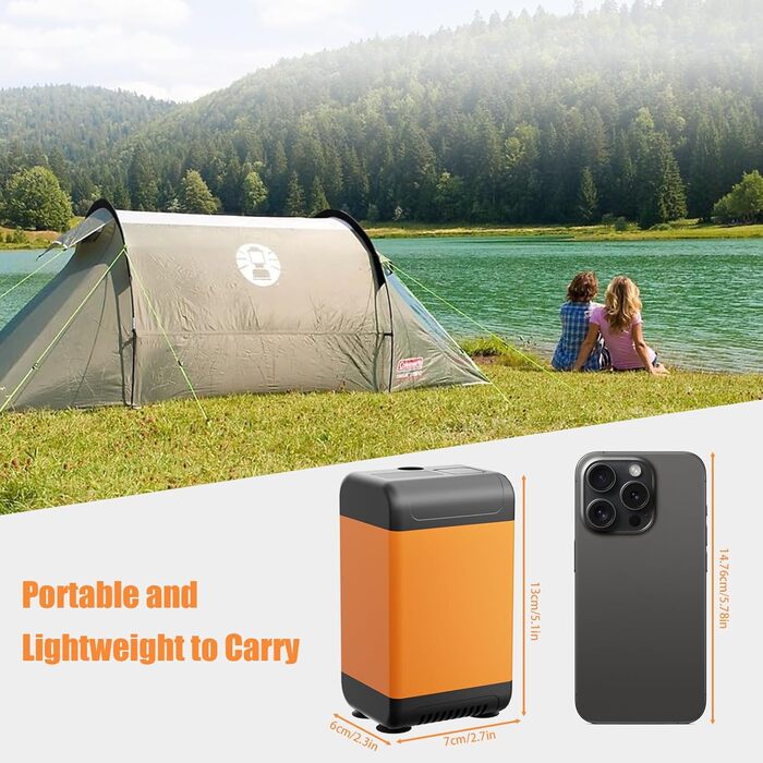 Портативна душ для кемпінгу Suewidfay з акумулятором 7600mAh, з насосом, дисплеєм та 2м шлангом. Мобільний душ для подорожей, саду та автомийки