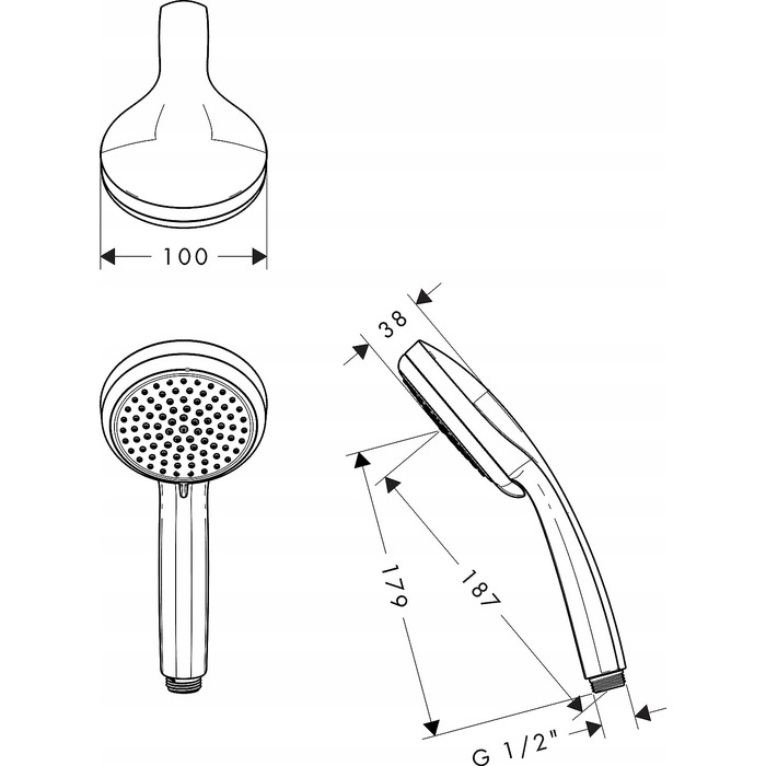 Душова лійка Hansgrohe Croma 100 Vario, 4 функції, хром