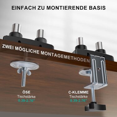 Кріплення для монітора WALI до 49 дюймів, підтримує LED/LCD монітори до 15 кг, регульована висота, нахил, поворот, VESA 75/100 мм, чорний (GSM001XL)