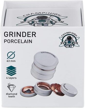 Порцелянова grinder-млин для спецій, білий, 4 частини, 63 мм