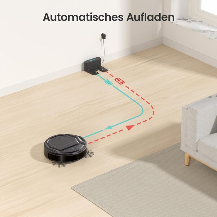 Робот-пилосос LEFANT M210P: потужність 2200Pa, Wi-Fi, Bluetooth, керування через додаток, 6 режимів, автоматична зарядка, ідеальний для шерсті тварин та твердих підлог